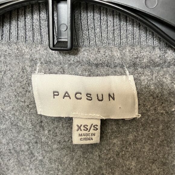 Pacsun Varsity Bomber Jacket Coat Women's Small Gray Oversized - Picture 2 of 7
